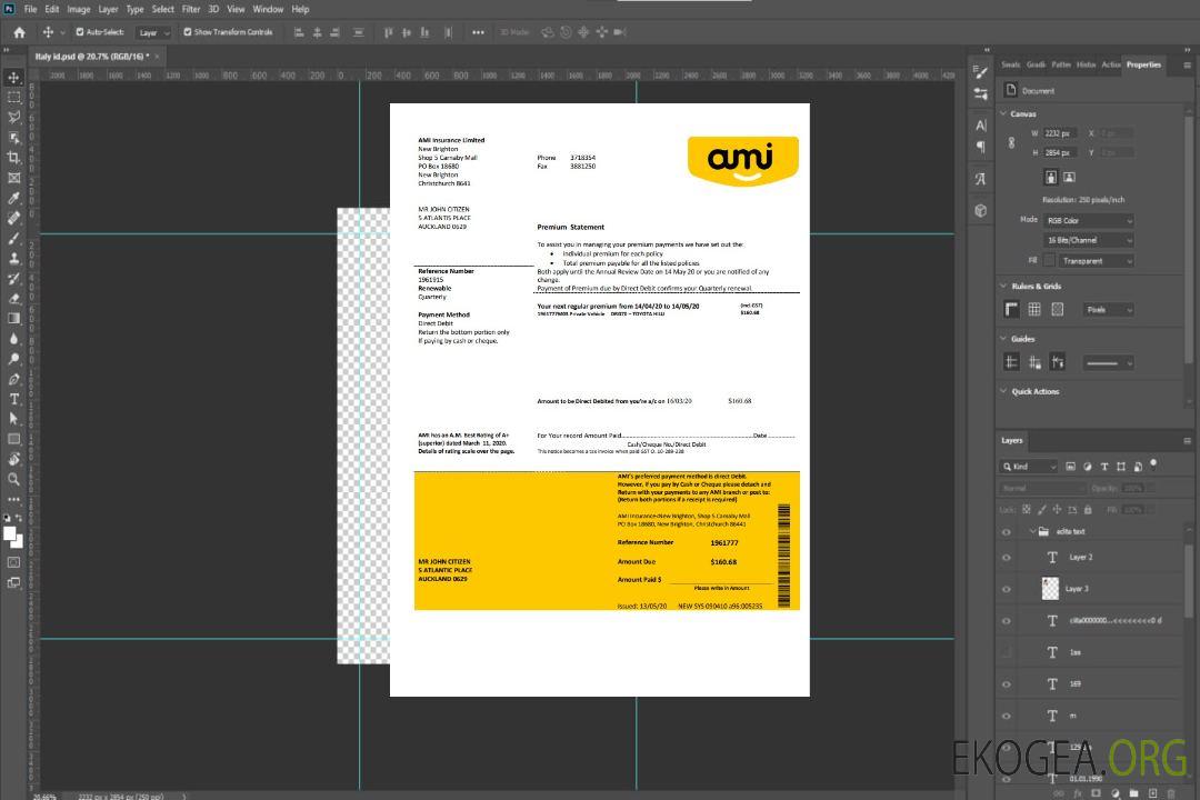 Nouvelle-Zélande Ami Insurance Limited template